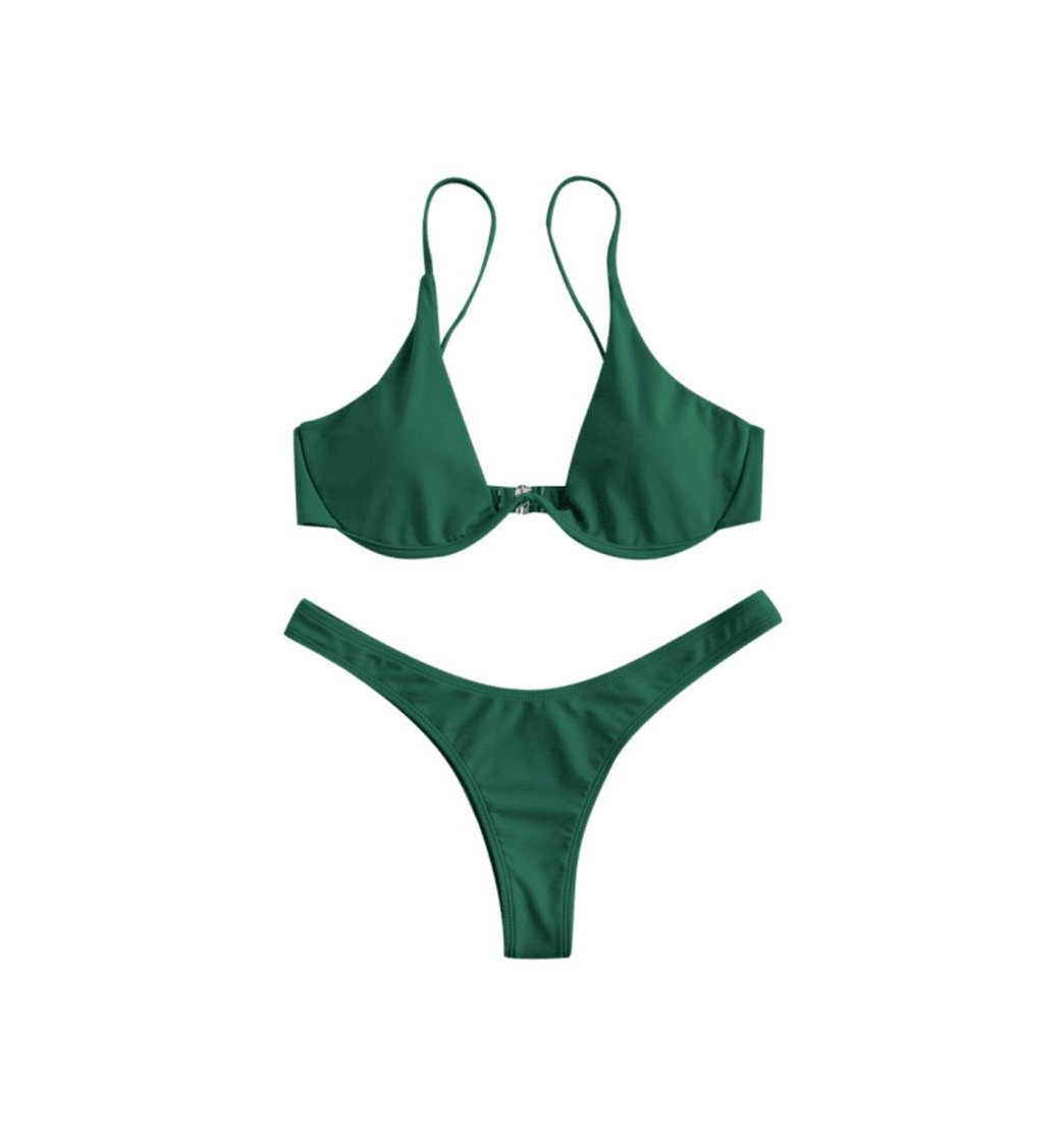 Moda Bikini verde con aro