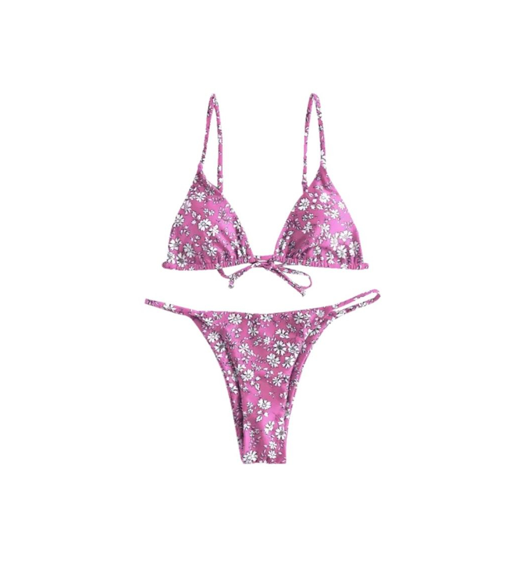 Fashion Bikini rosa estampado flores