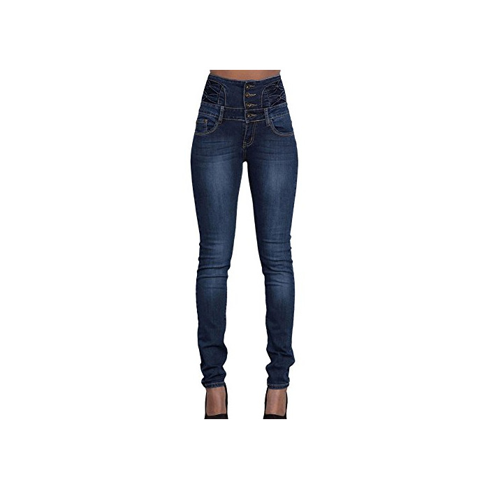 Moda Juleya Jeans Mujer Pantalones elásticos de Cintura Alta Straight Denim Pants Sexy