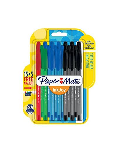 Paper Mate InkJoy 100 CAP, bolígrafo con capuchón, punta media de 1 mm y