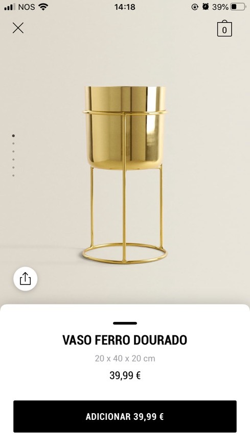 Moda Vaso Ferro Dourado