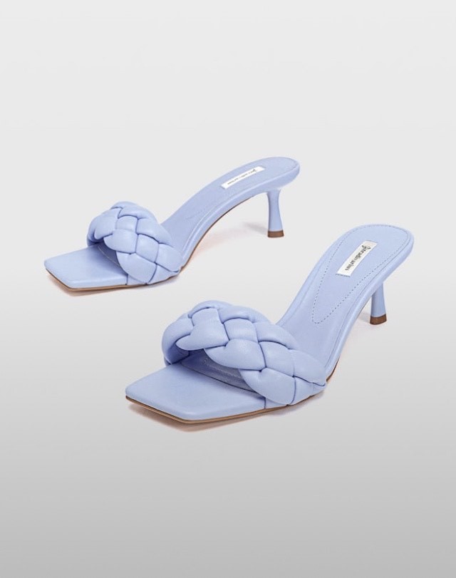 Heeled sandals with padded braid detail