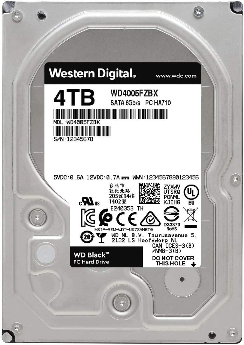 Moda Disco duro interno Western Digital WD Black WD4005FZBX 4TB n