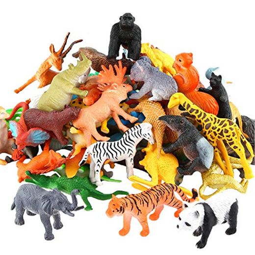 Conjunto de Juguetes Animales de Mini Selva de 54 Piezas