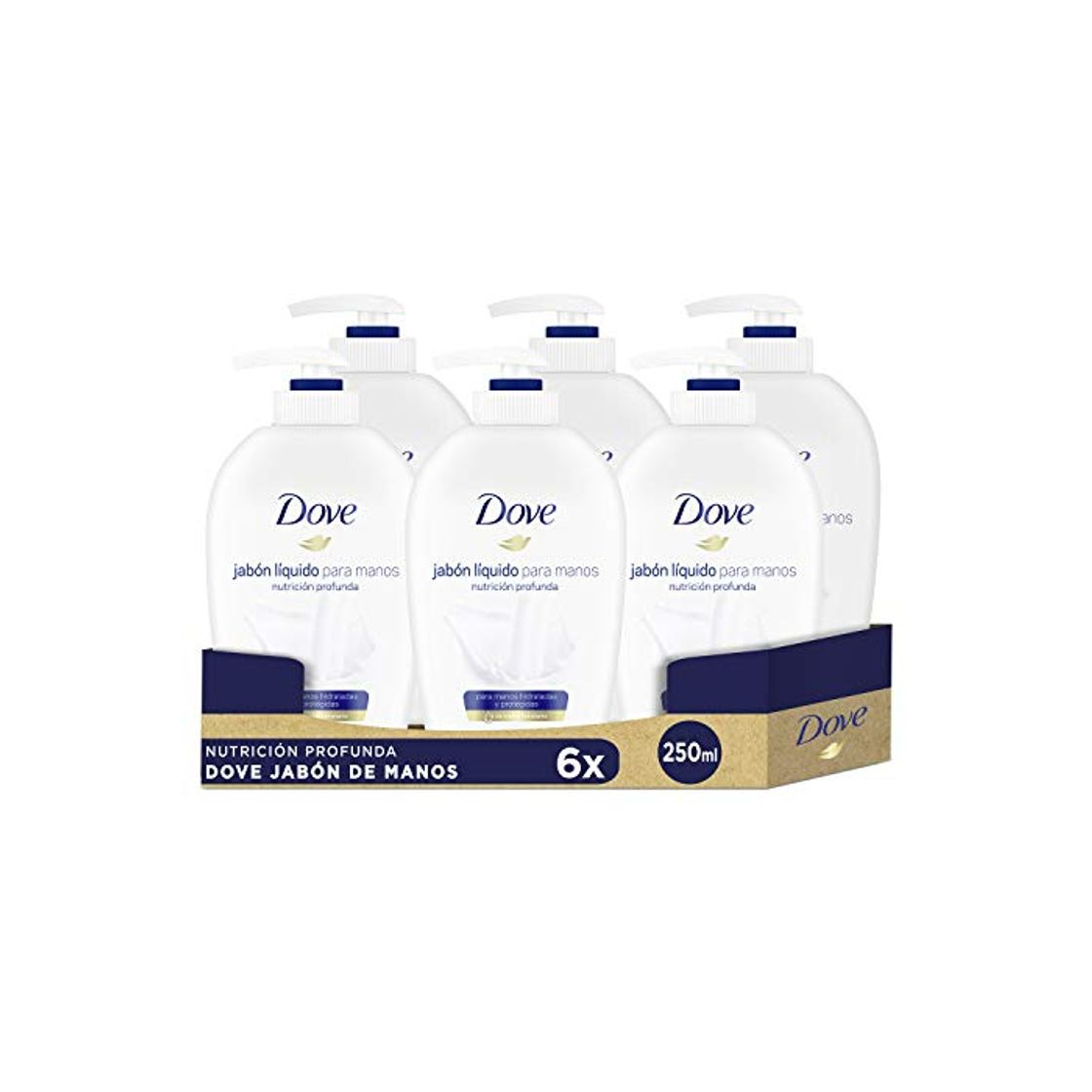 Beauty Dove - Cream wash, dispensador de locion limpiadora, 6 pack