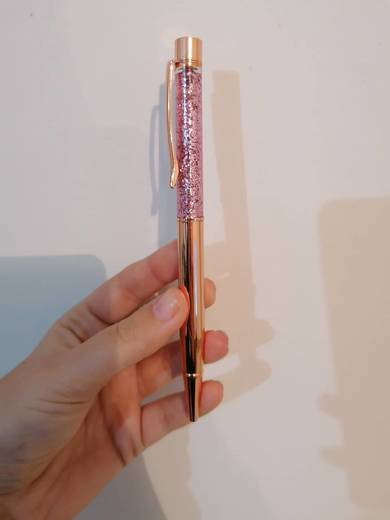 Caneta de Luxo Brilhante, Rose Gold Cor Azul🖊️🖋️✒️