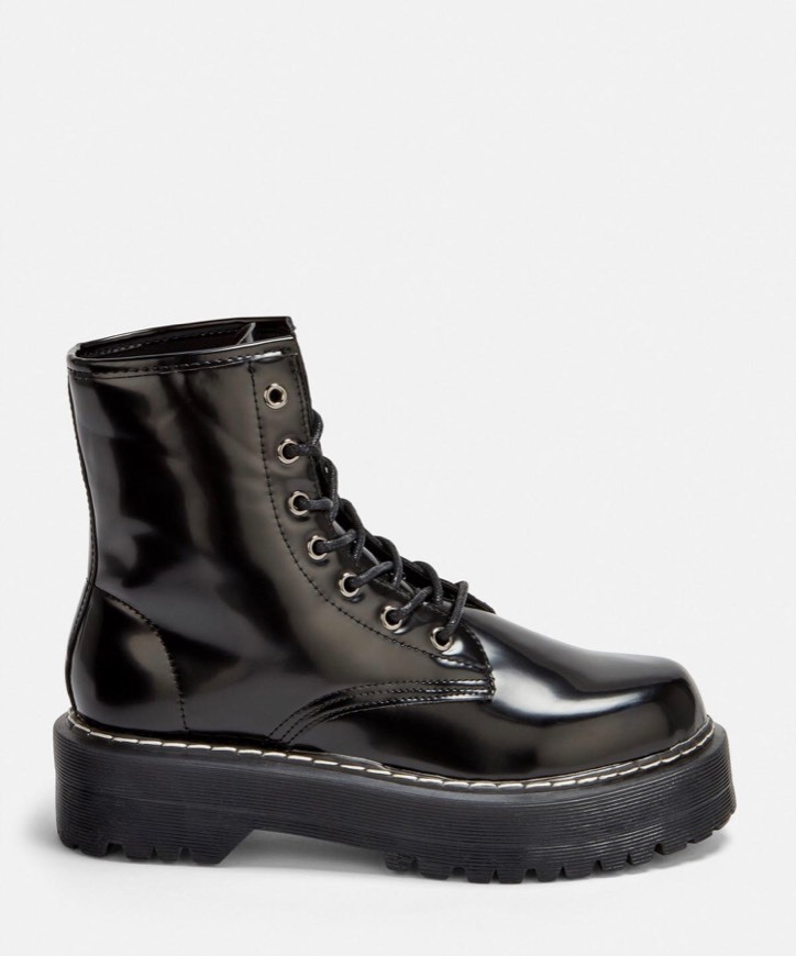 Moda Black chunky sole lace up boots