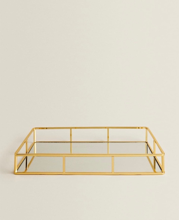 Fashion Bandeja de metal dourado Zara Home