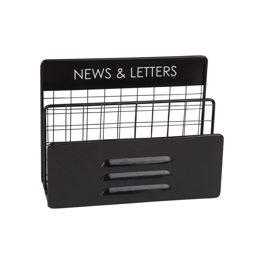 Product Portacartas industrial de metal negro News & Letters