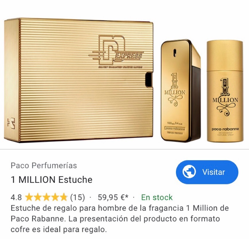 Producto One Million PARA HOMBRES por Paco Rabanne