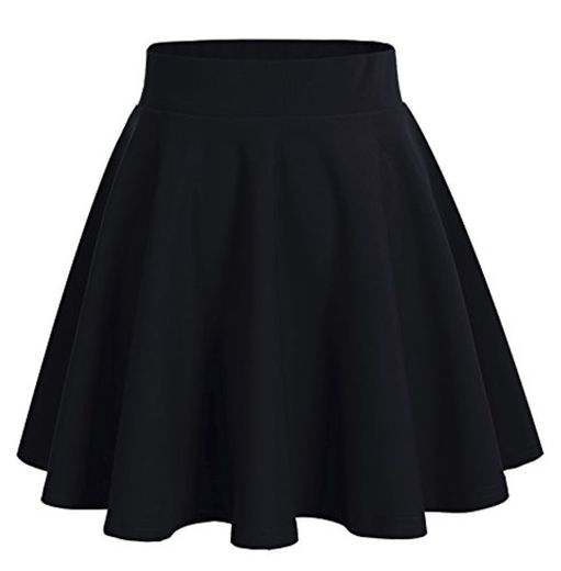 DRESSTELLS Falda Mujer Mini Corto Elástica Plisada Básica Multifuncional Black L