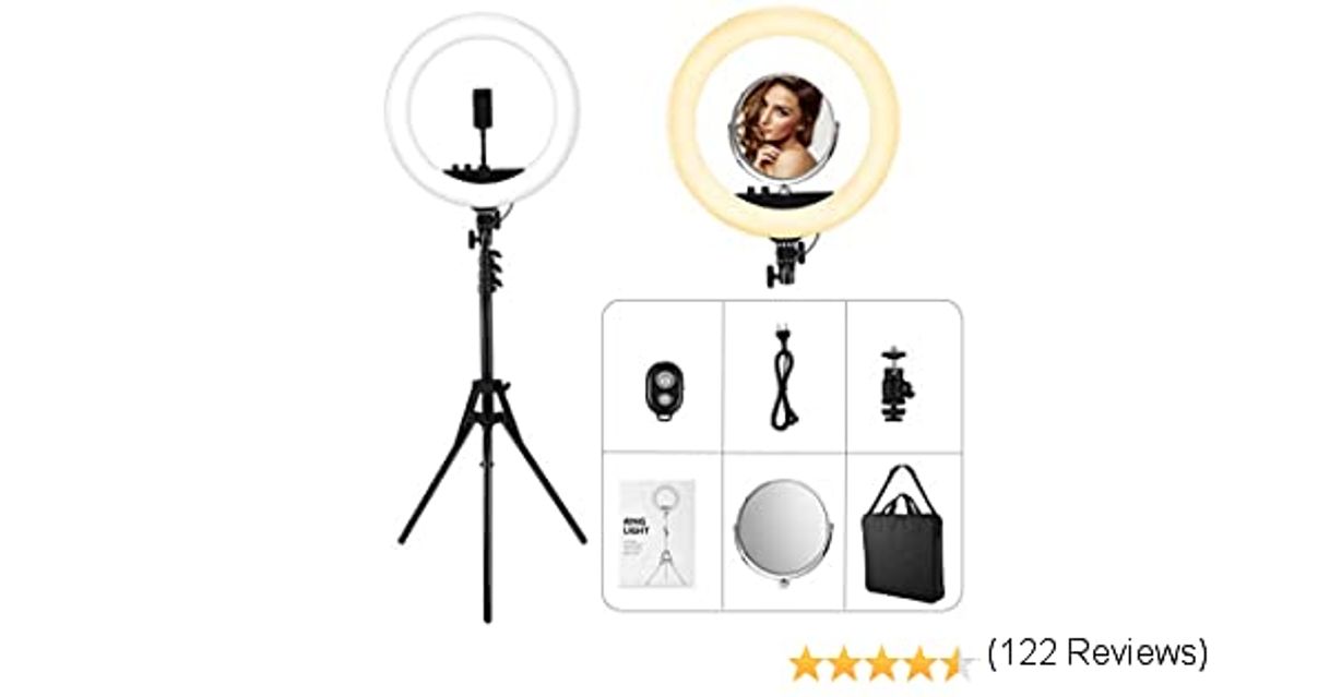 VicTsing 18" Anillo de Luz 48cm 55W sin Reemplazar Filtros de ...
