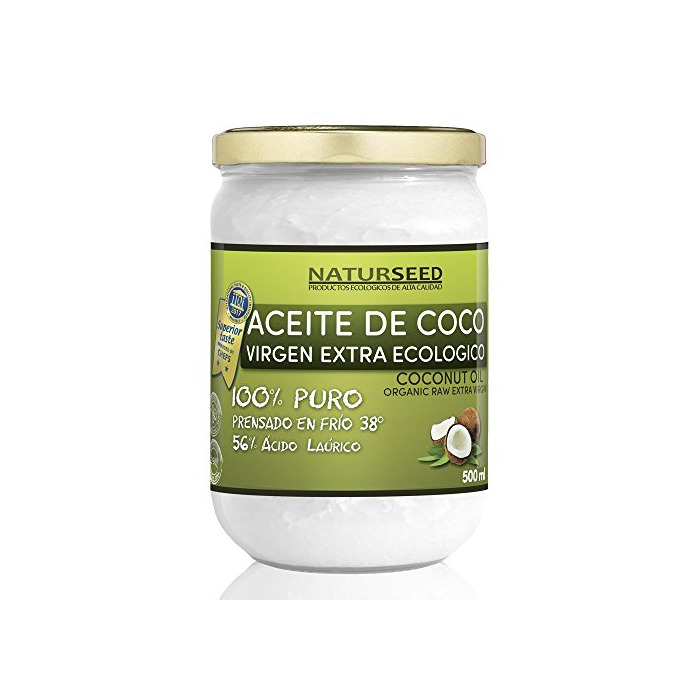 Social Naturseed - Aceite de coco Virgen Extra Orgánico - Para uso Estético, en Cocina y Masajes, 500 ml