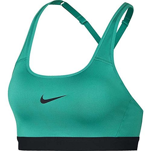 Lugares Nike Classic Strappy Sujetador Deportivo con sujeción Media, Mujer, Verde