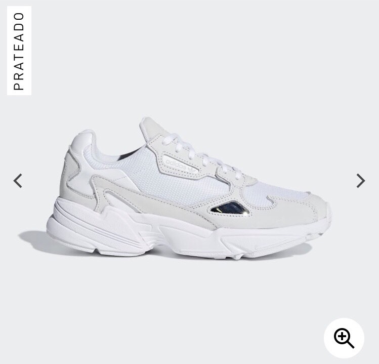 Moda Adidas Falcon Branco/Prateado