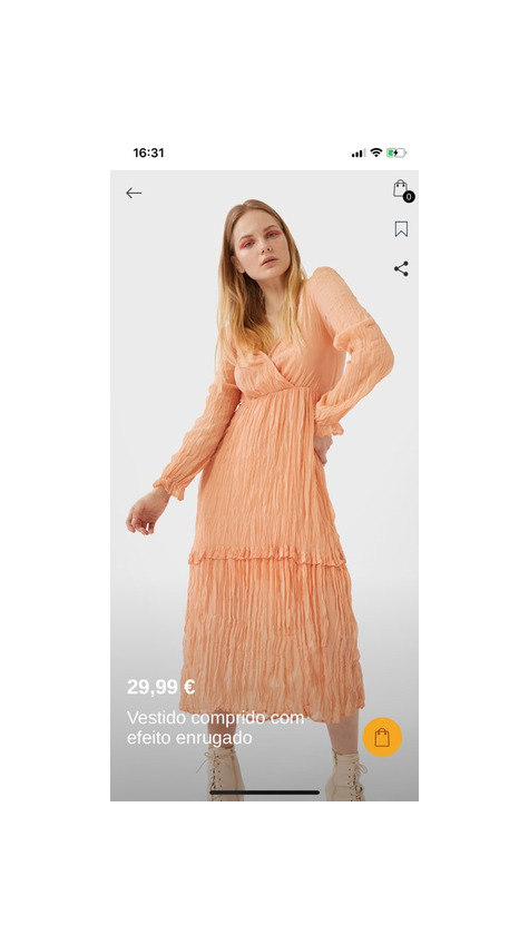 Productos vestido com efeito enrugado 