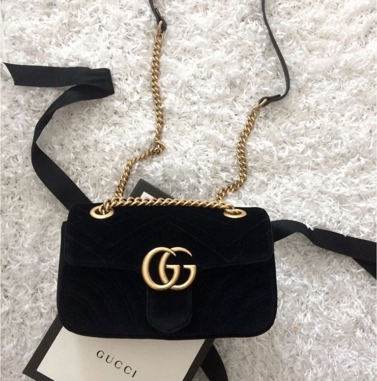 Products GG Marmont velvet shoulder bag 