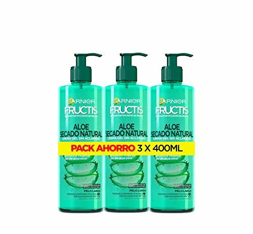 Belleza GARNIER Fructis Aloe Secado al Aire Tratamiento Capilar Pelo Normal, Largo, pack