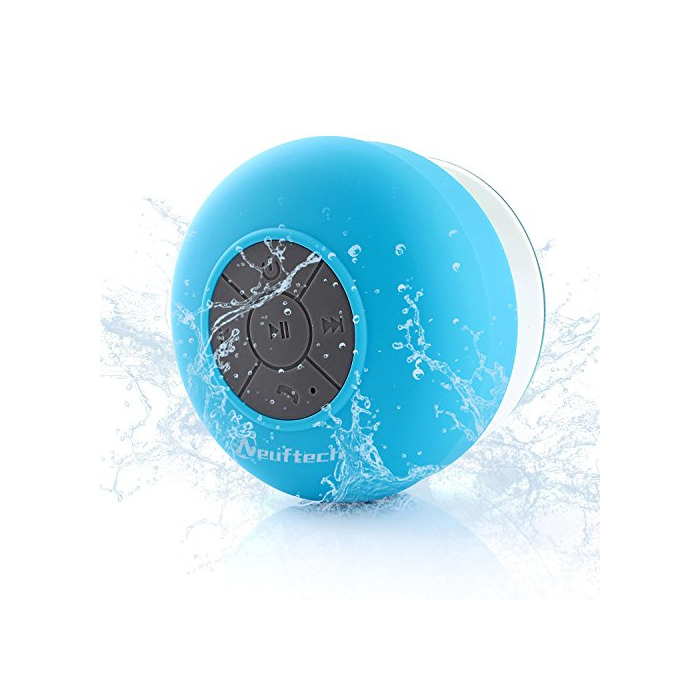Social Neuftech Altavoz Bluetooth 3.0 Impermeable Sonido estéreo con Ventosa para Ducha Piscina