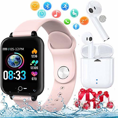 Electronics Smartwatch, Reloj Inteligente Mujer Hombre Pulsera de Actividad Inteligente Impermeable IP68 Pulsómetros