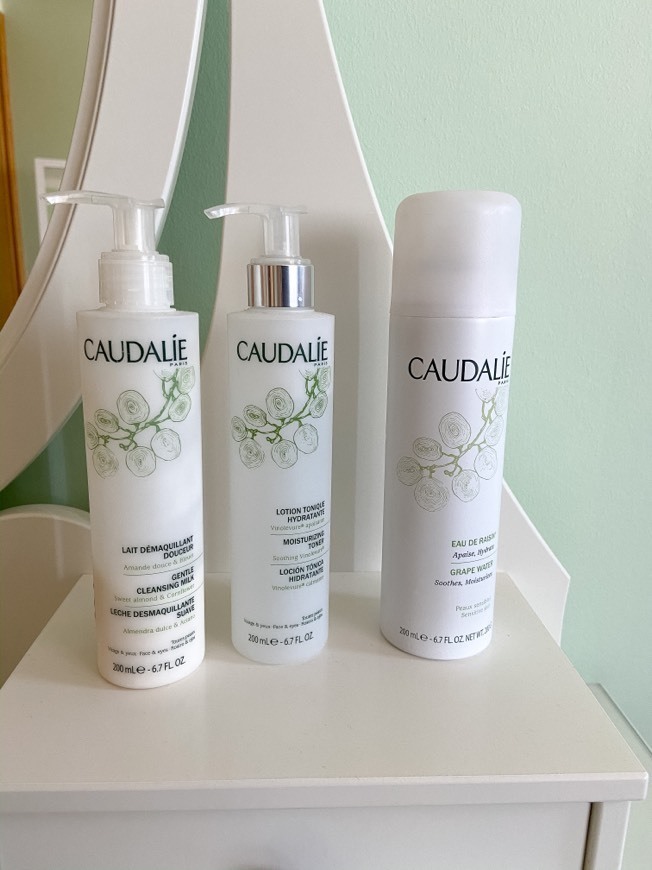 Moda Leite de limpeza, tónico e água termal da Caudalie