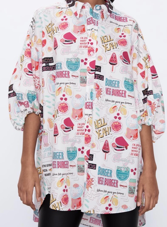 Moda Camisa oversize estampada