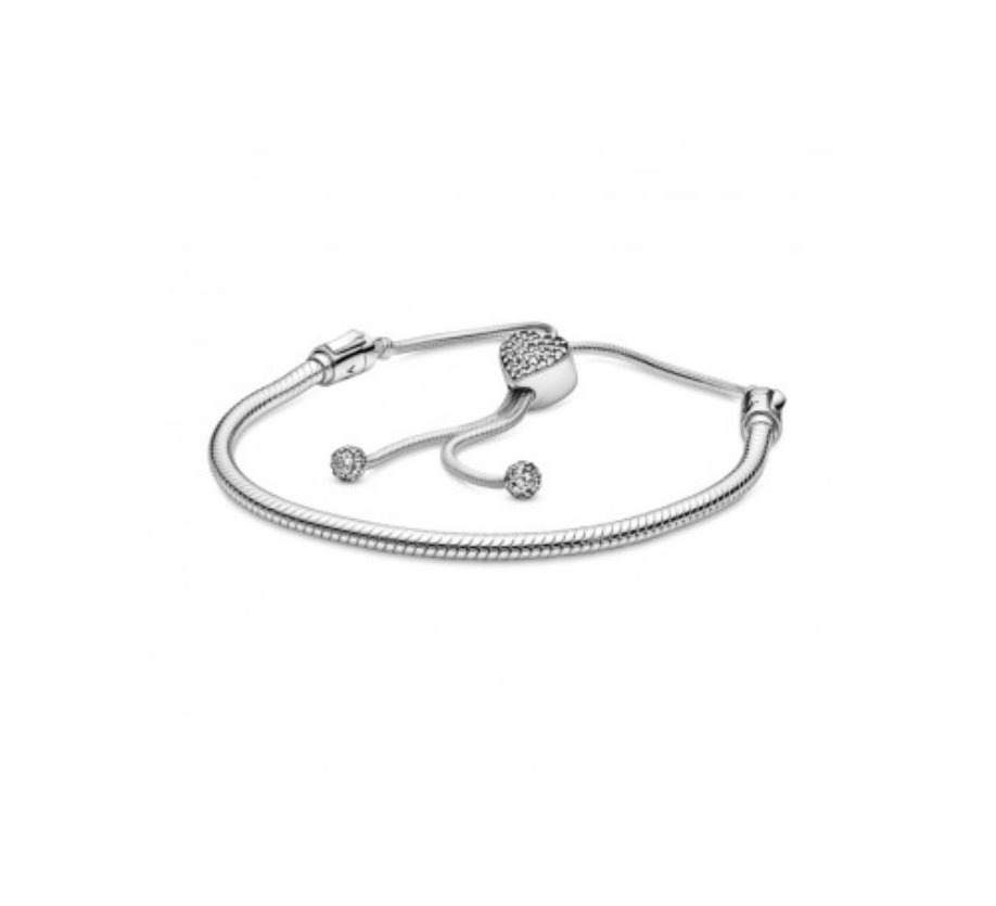 Products Pulseira deslizaste snake com fecho coração pavé pandora