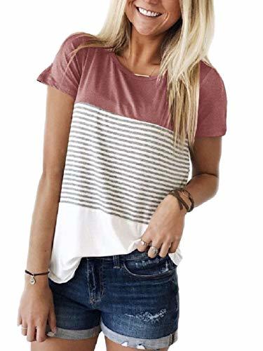 Fashion Tuopuda Camisetas para Mujer Casual Manga Corta Camisa Algodón Blusa Mujer Elegante