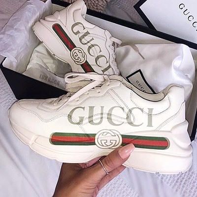 Rhyton Gucci logo leather sneaker