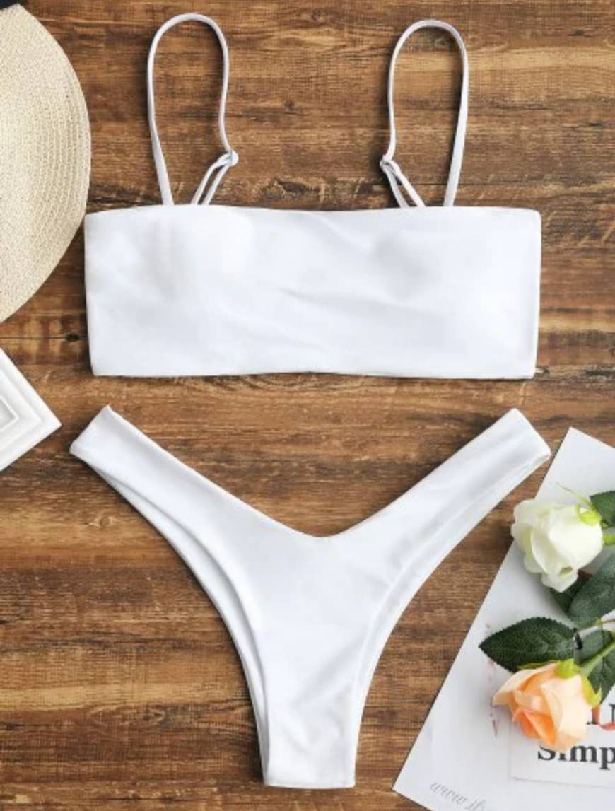 Productos High Cut Cami Bikini Set White