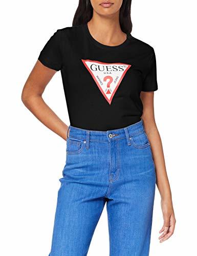 Fashion Guess SS Cn Icon T-Shirt Camiseta, Negro