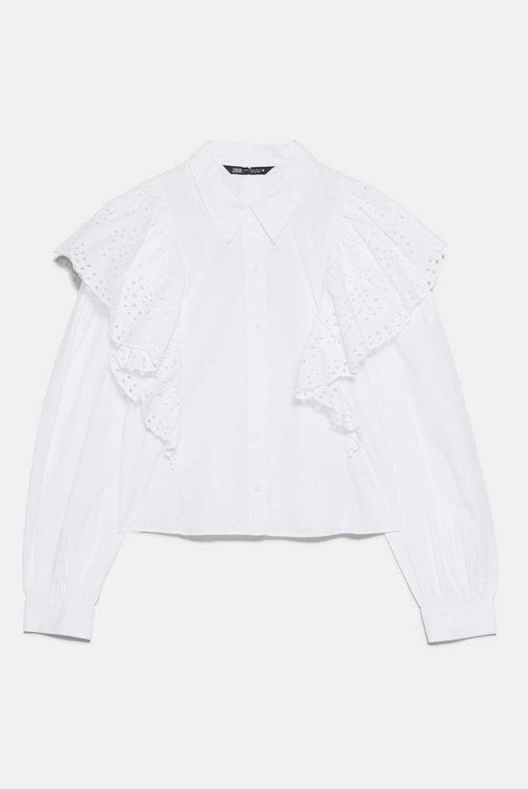 Camisa popelina com folhos 
