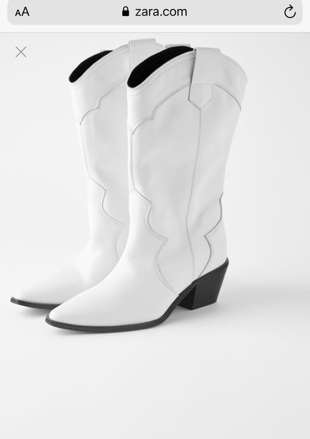 Social Botins de pele com tacão cowboy 