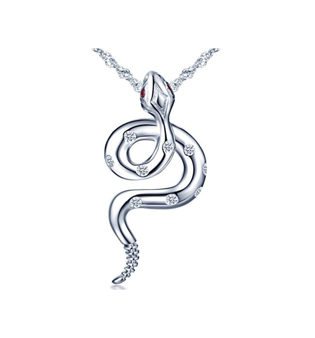 Producto Infinito U-Collares Mujer de Plata 925 Colgante Serpiente Circonita Cúbica Collar para