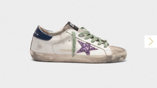 Superstar sneakers in leather with glittery star