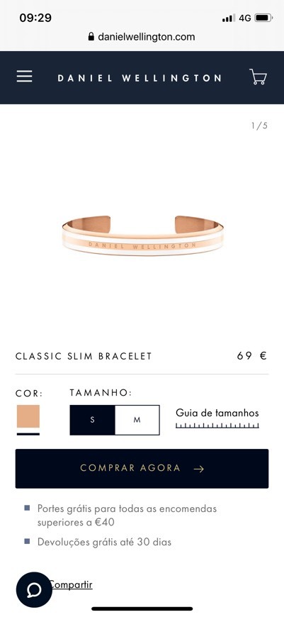 Producto Classic Slim Bracelet Rose Gold Satin White Small