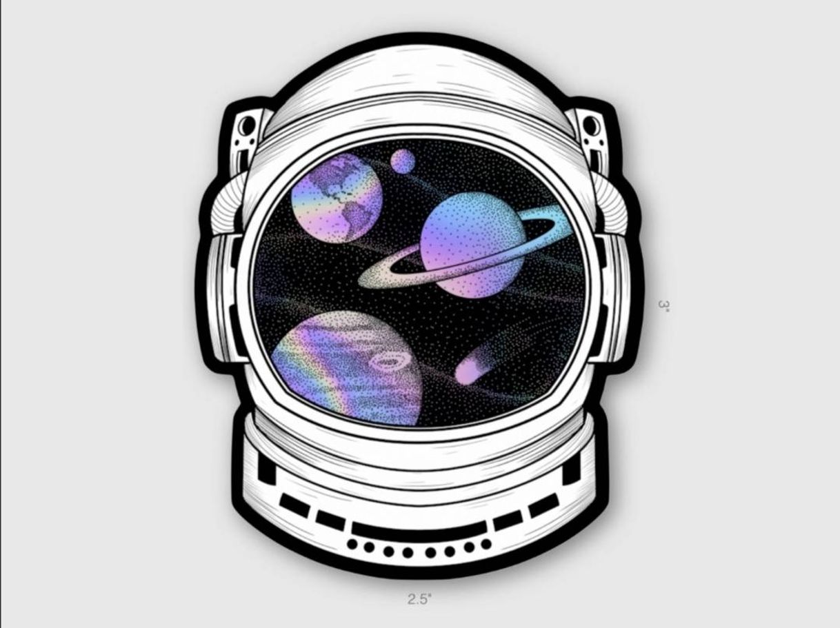 Moda sticker space helmet