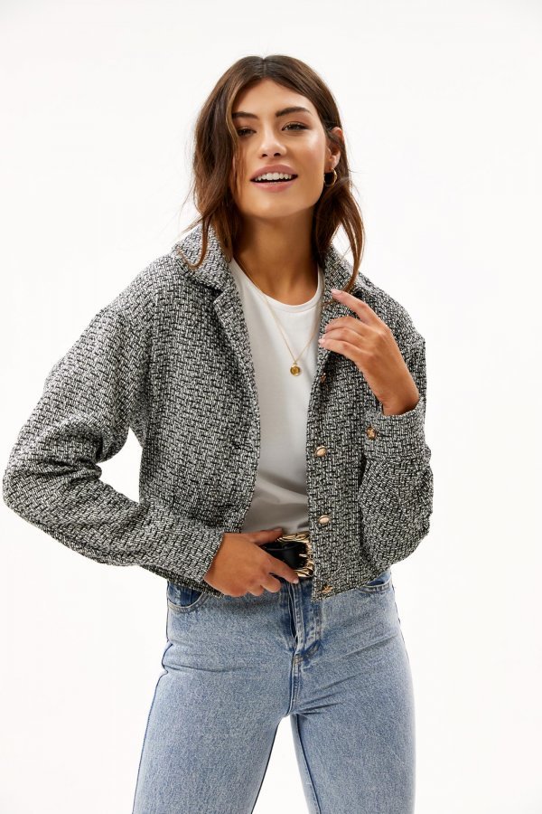 Fashion Loavies Zwarte Pied De Poule Jacket | Loavies