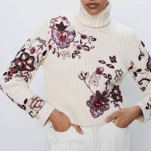 Zara floral sweater