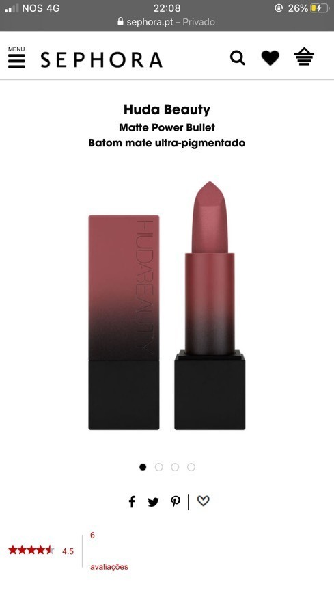 Producto Huda Beauty-Matte Power Bullet
