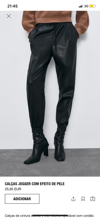 Calças Jogger pele 
