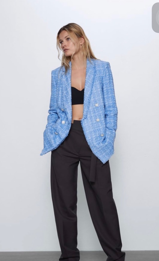 Fashion Blazer Azul de Tweed