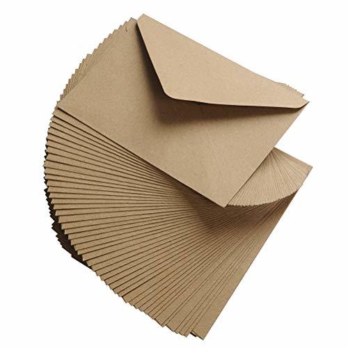 Productos YOTINO 50Pcs Sobres Kraft 130 Gramos Papel Kraft Natural para Sobres de