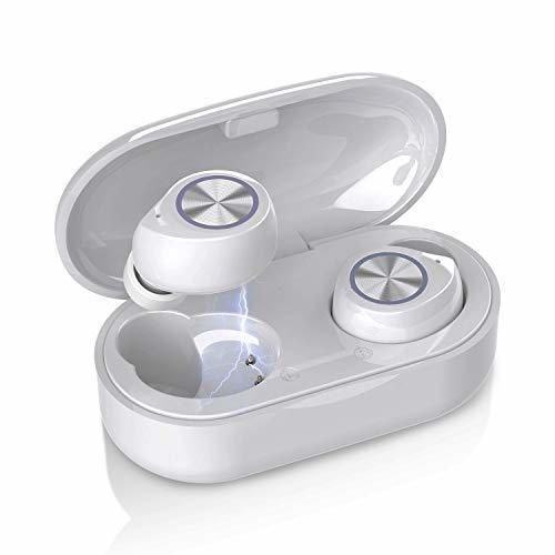QueenDer Auriculares Bluetooth, Auriculares Inalámbricos Bluetooth con Micrófono HiFi Mini In Ear