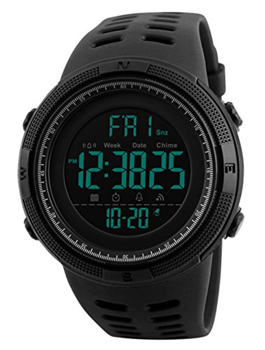 Social Reloj Digital, para Hombre, para Actividades al Aire Libre, Deportivo, Militar, Sumergible,