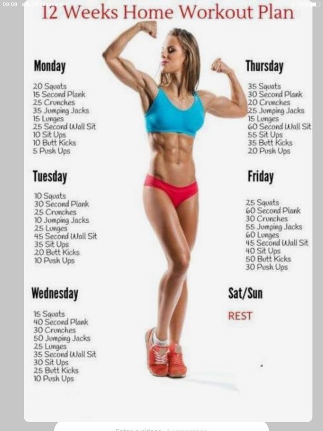 Fashion 12 weeks Home Workout plan 