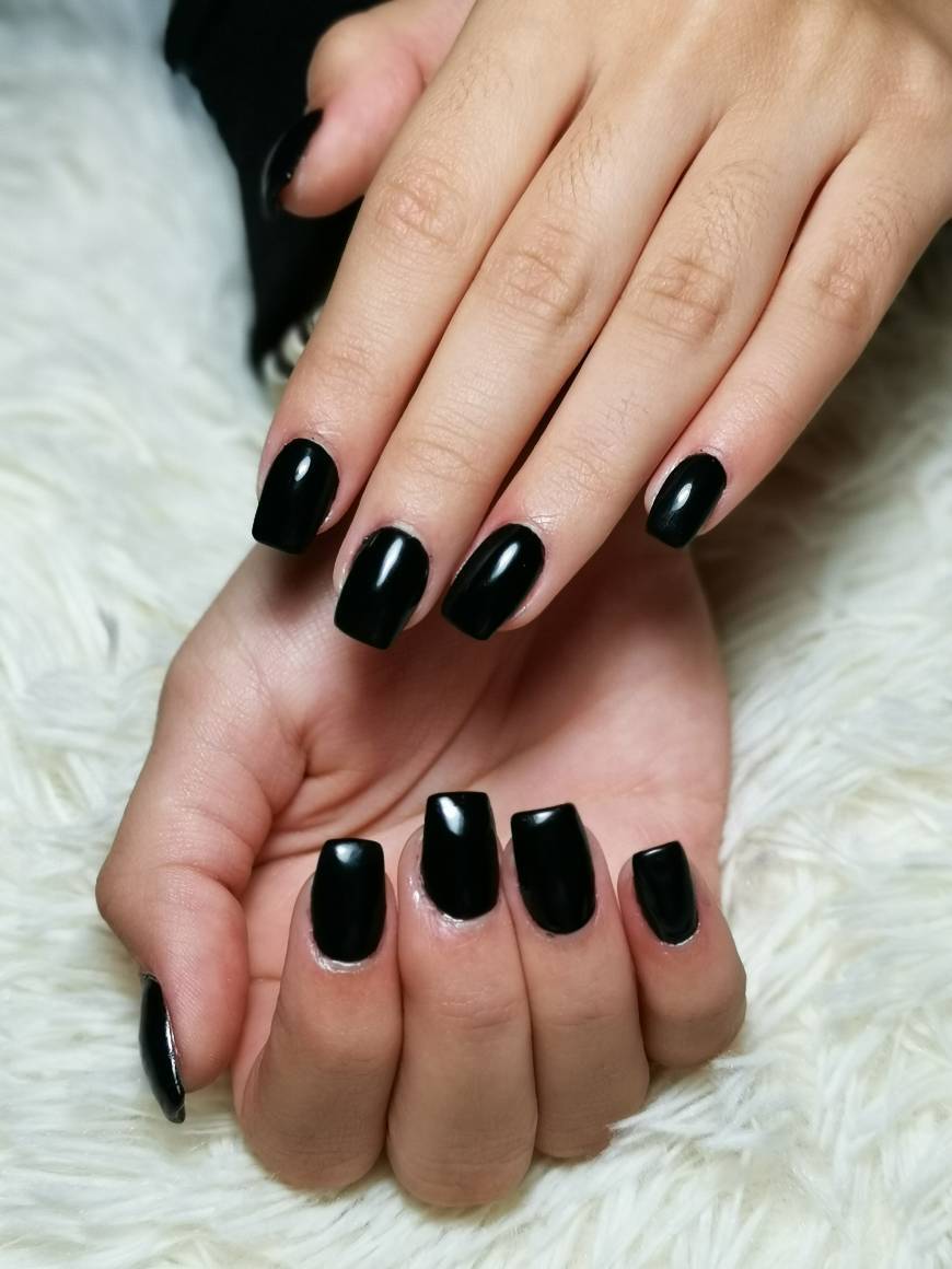 Moda Unhas de gel - all black 🖤