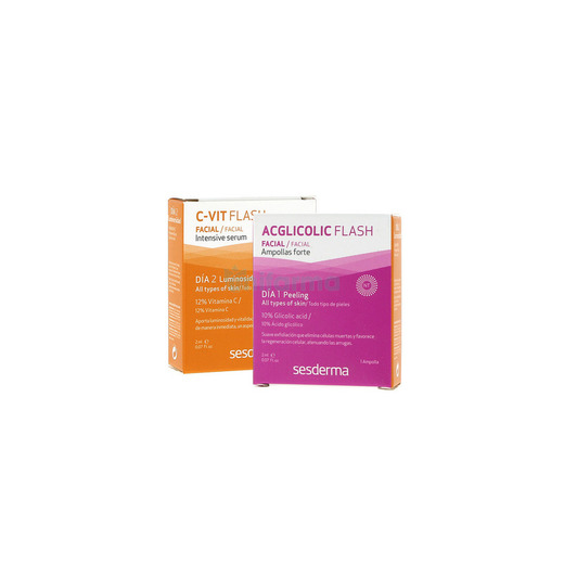 SESDERMA 2 AMPOLAS ACGLICOLIC FORTE CLASSIC e VIT C SORO