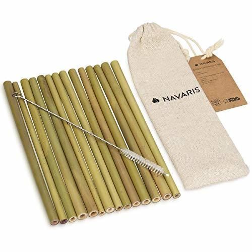 Navaris pajitas de bambú Reutilizables