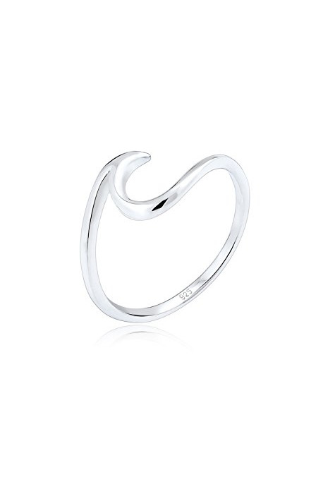 Social Elli Anillo para Mujer en forma de olas marinas en plata esterlina